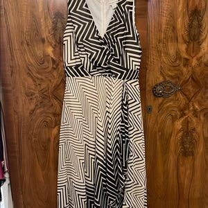 Coldwater Creek Black and White Geometric Pattern Dress Size 4